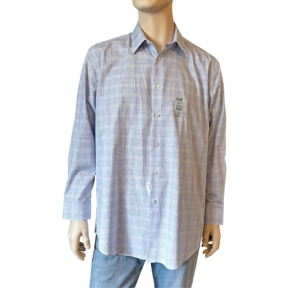 Calvin Klein Dress Shirt Cotton Long Sleeve Steel + Wrinkle Free Regular Fit - Picture 7 of 14